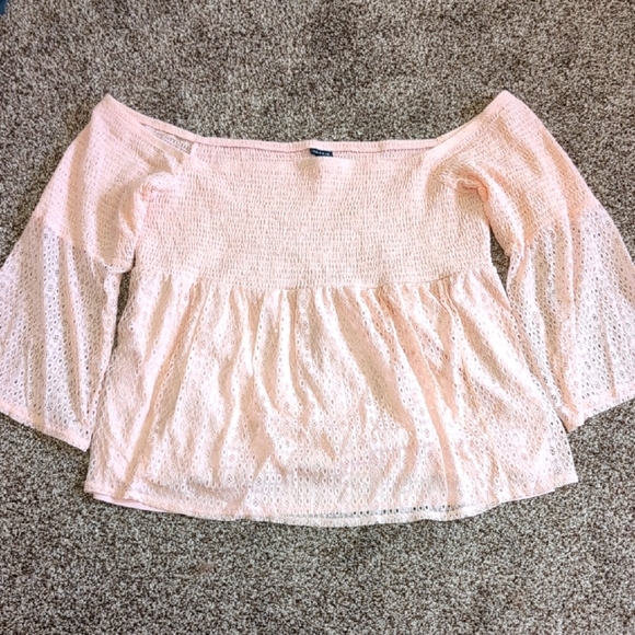 Torrid Women's Off-Shoulder Lace Babydoll Top Pink Stretchy Size 5X - Picture 2 of 11